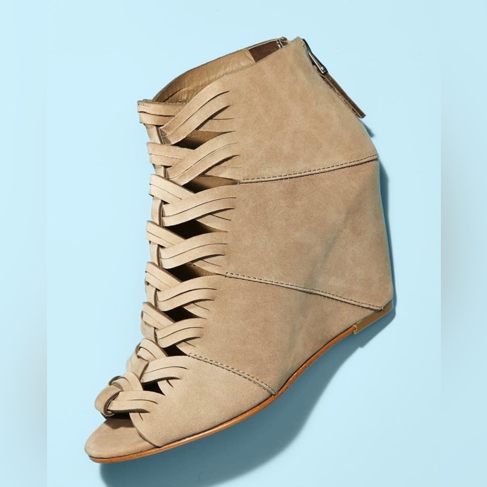 Sumner Peep Toe Wedge Bootie by Dolce Vita in Taupe